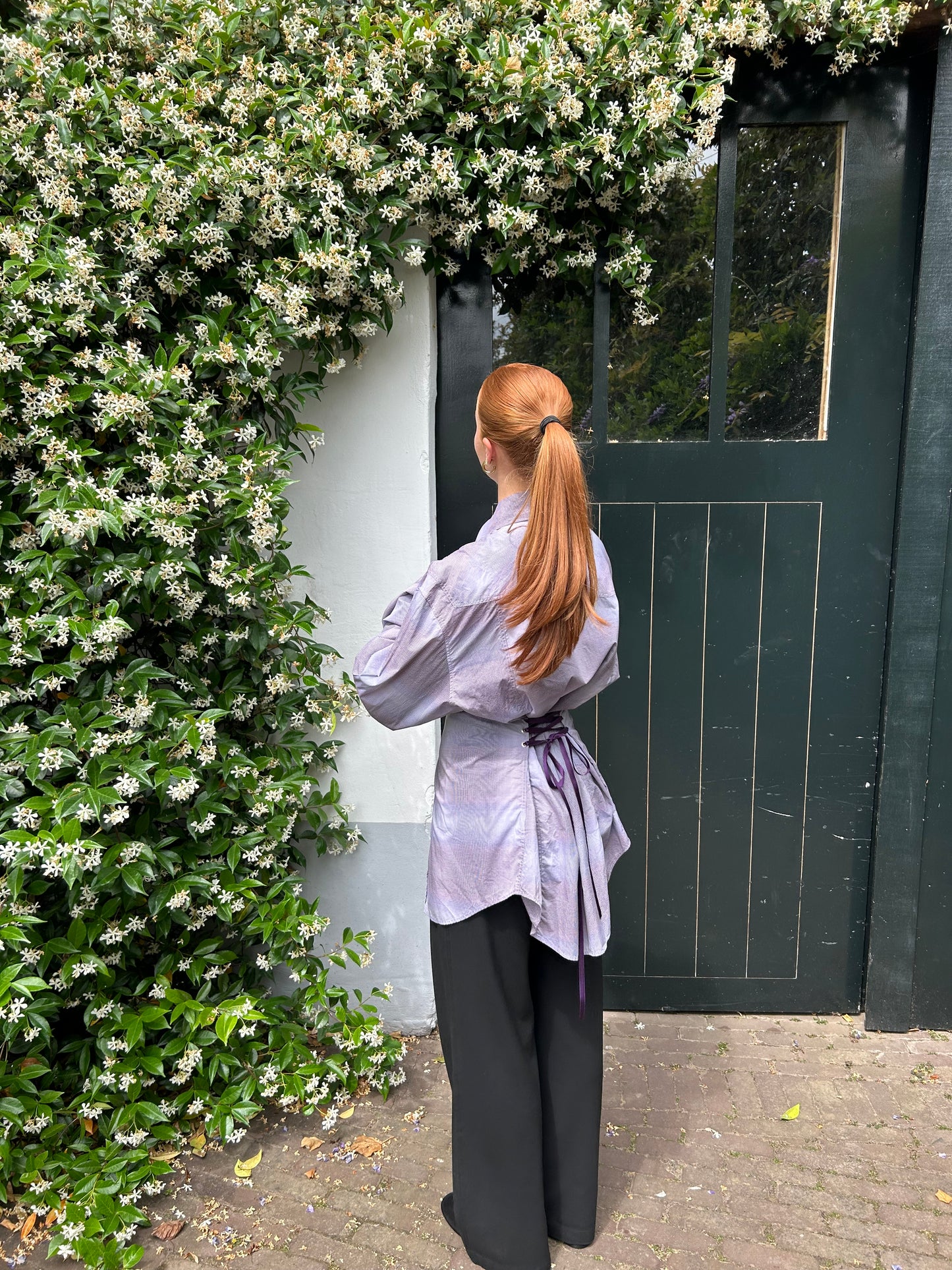 Reworked Blouse With An Adjustable Tight Waist Light Purple