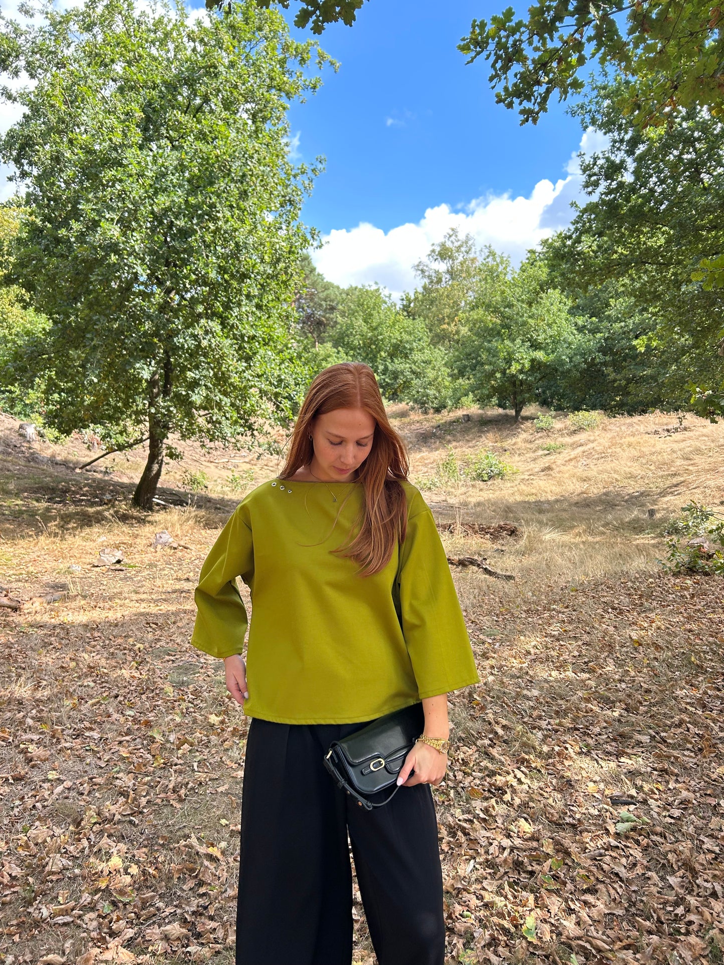 Tee With Ring Details Olive Green