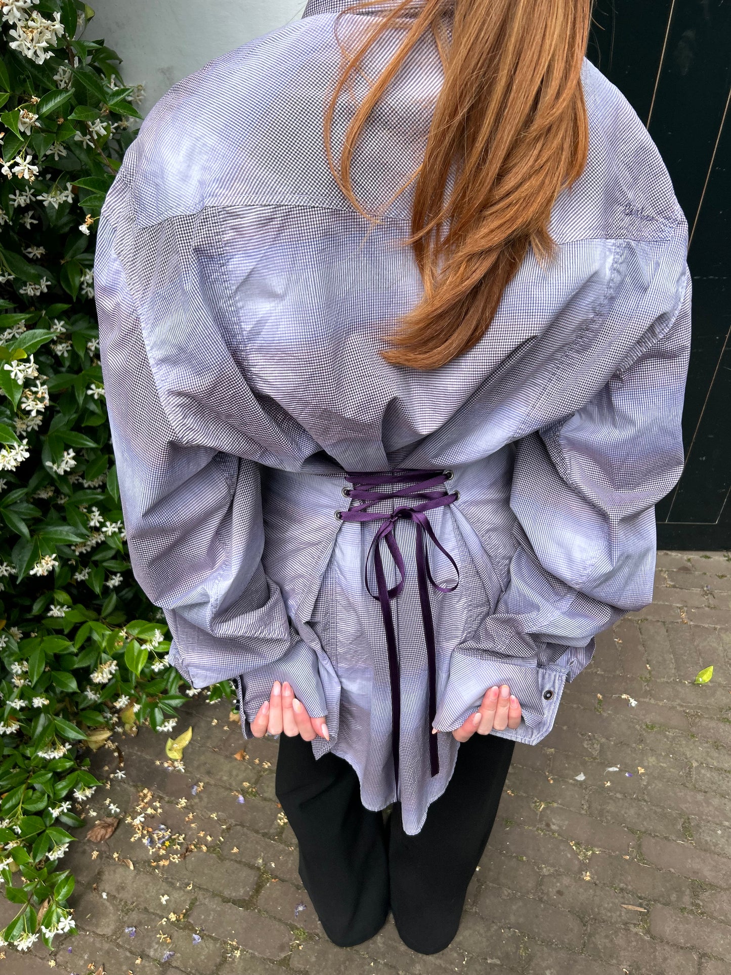 Reworked Blouse With An Adjustable Tight Waist Light Purple
