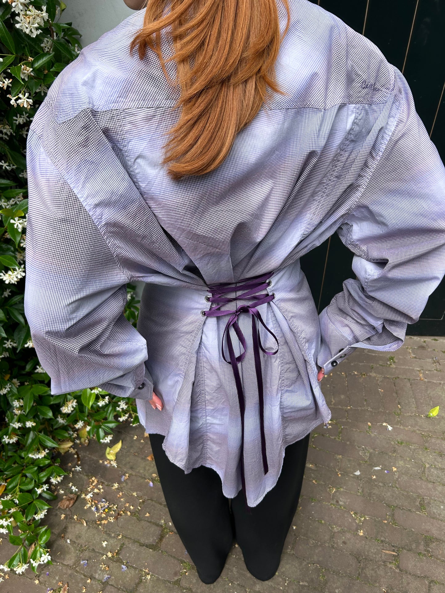 Reworked Blouse With An Adjustable Tight Waist Light Purple