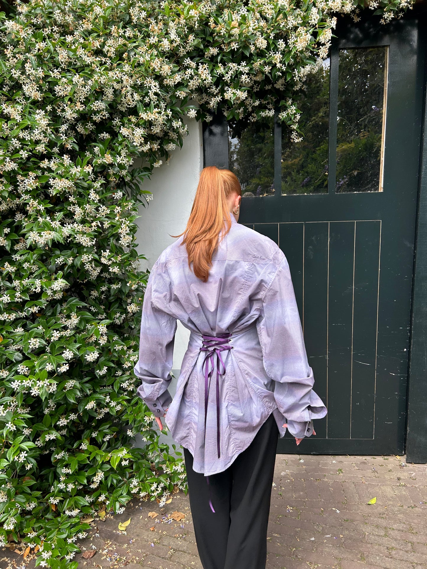 Reworked Blouse With An Adjustable Tight Waist Light Purple
