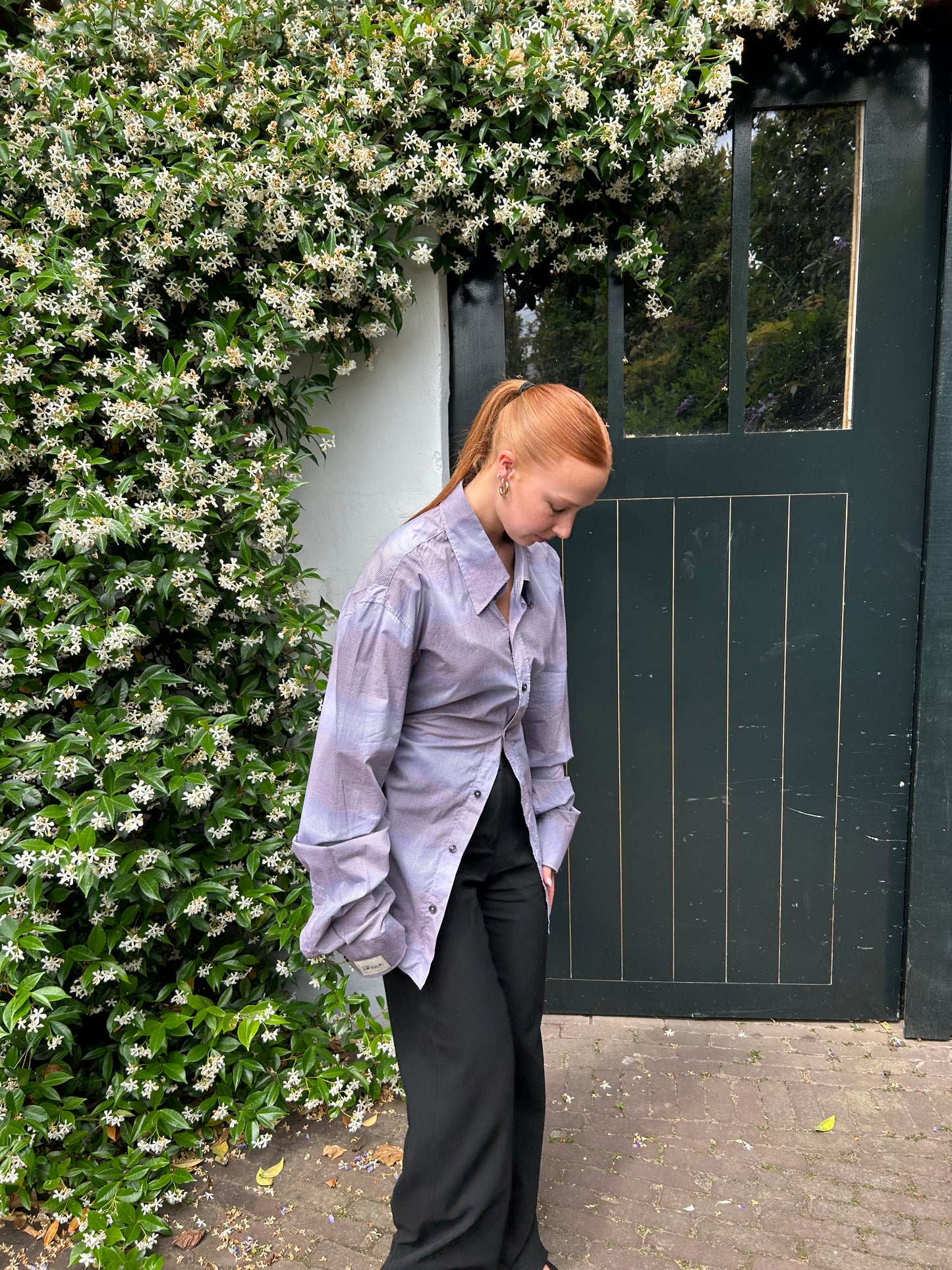 Reworked Blouse With An Adjustable Tight Waist Light Purple