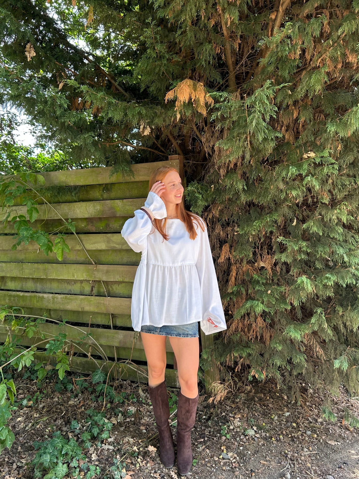 Linnen Blouse With Oblique Bottom