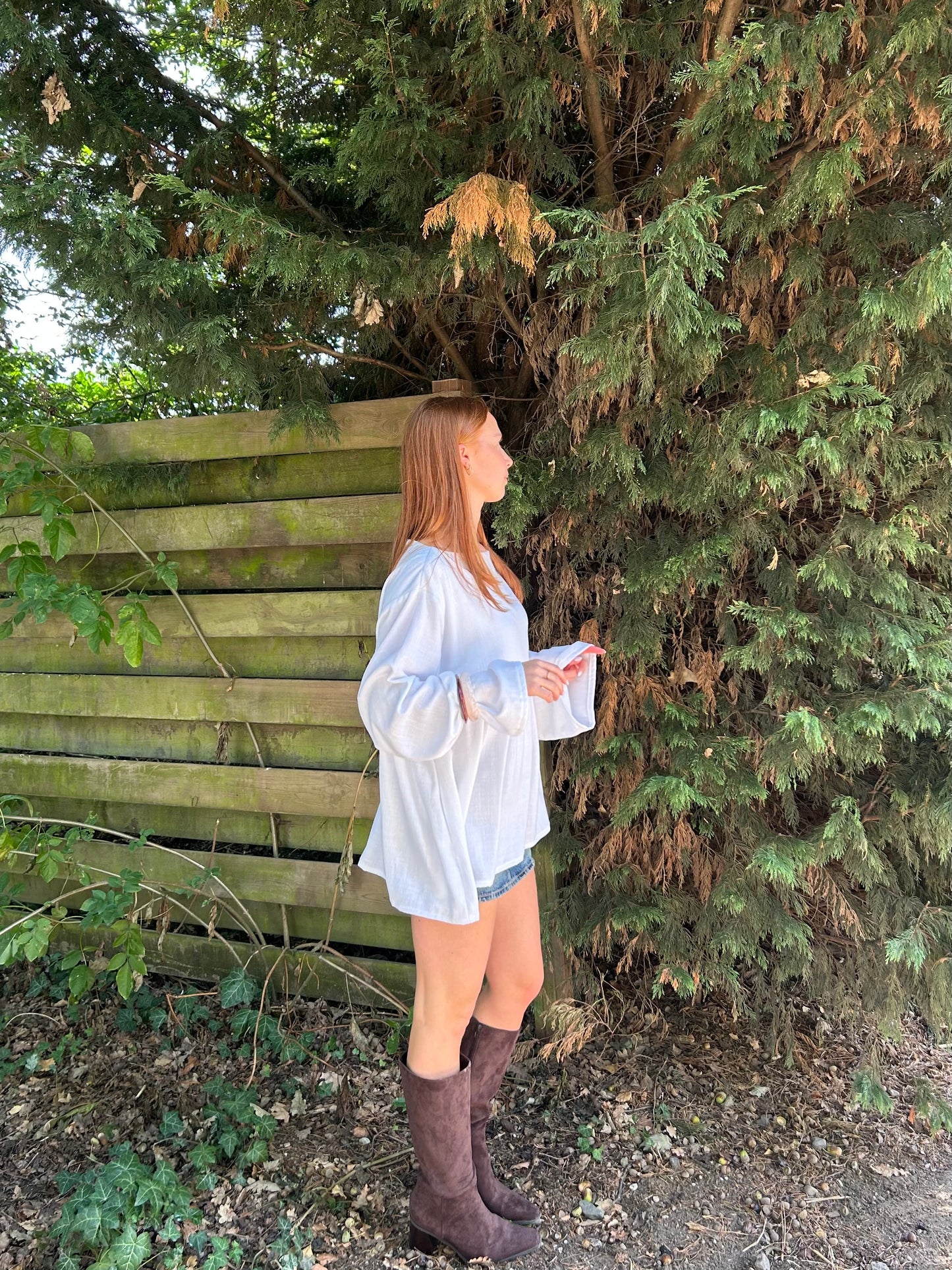 Linnen Blouse With Oblique Bottom