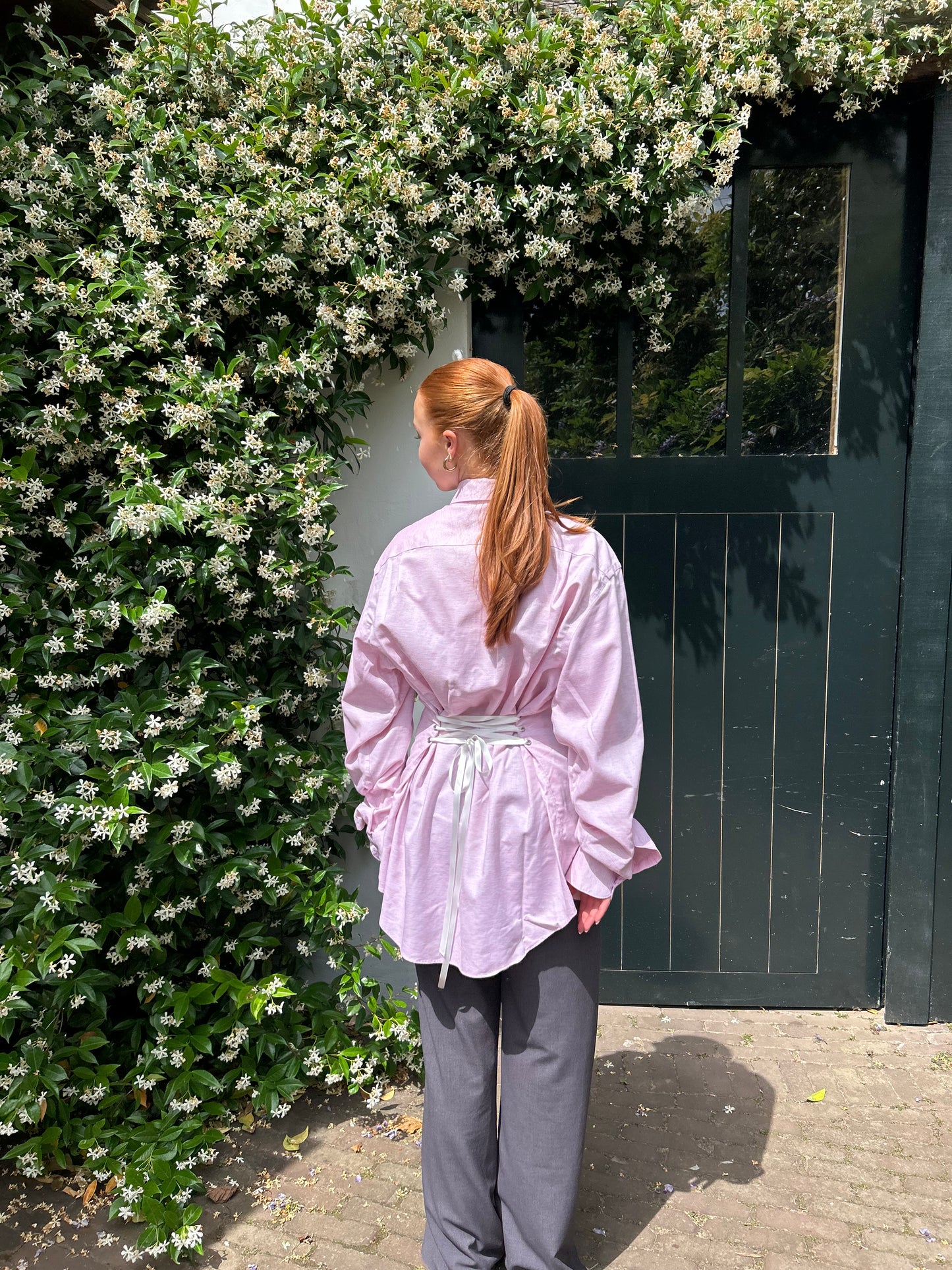 Reworked Blouse With An Adjustable Tight Waist Pink