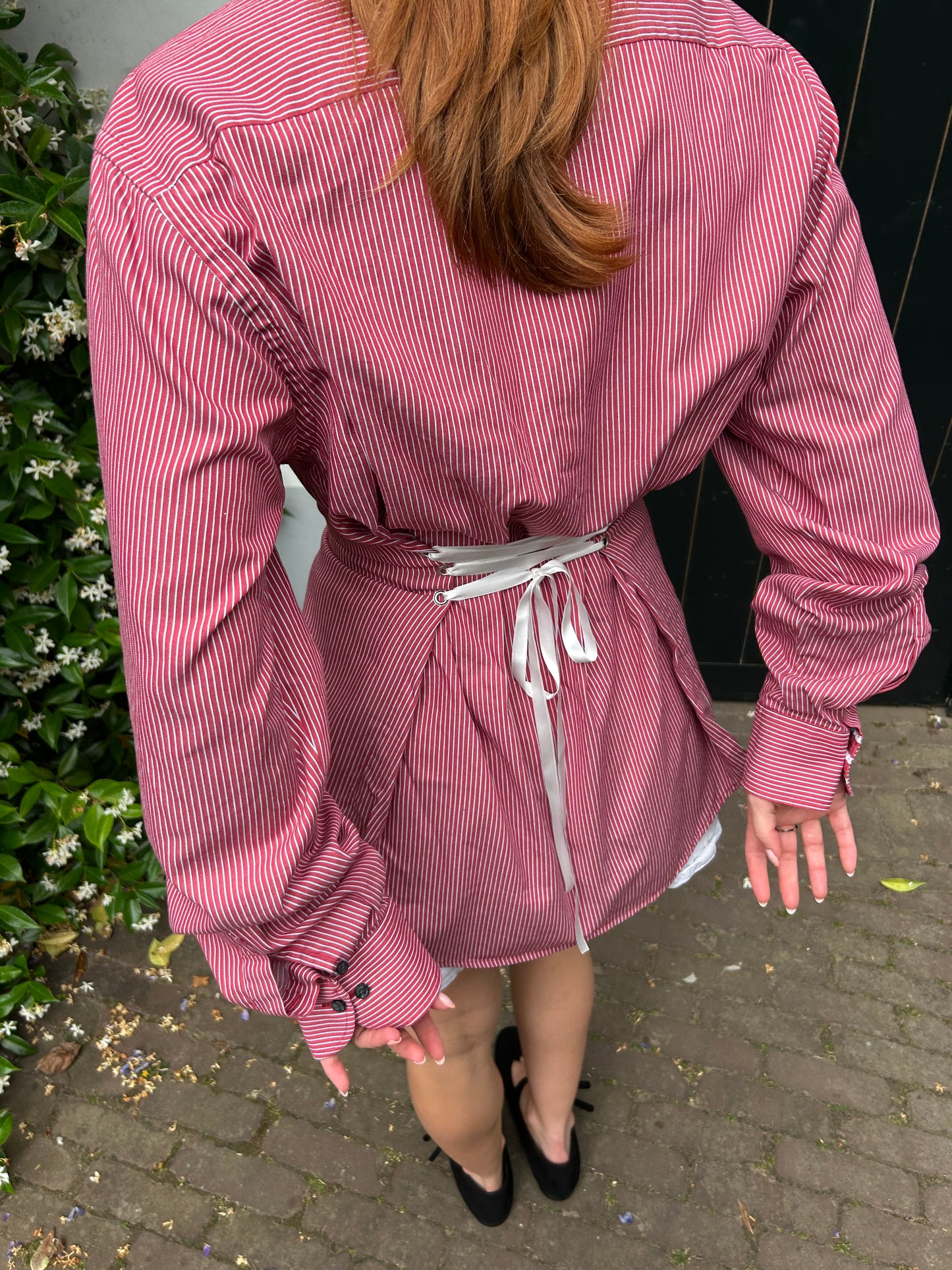 Reworked Blouse With An Adjustable Tight Waist Red