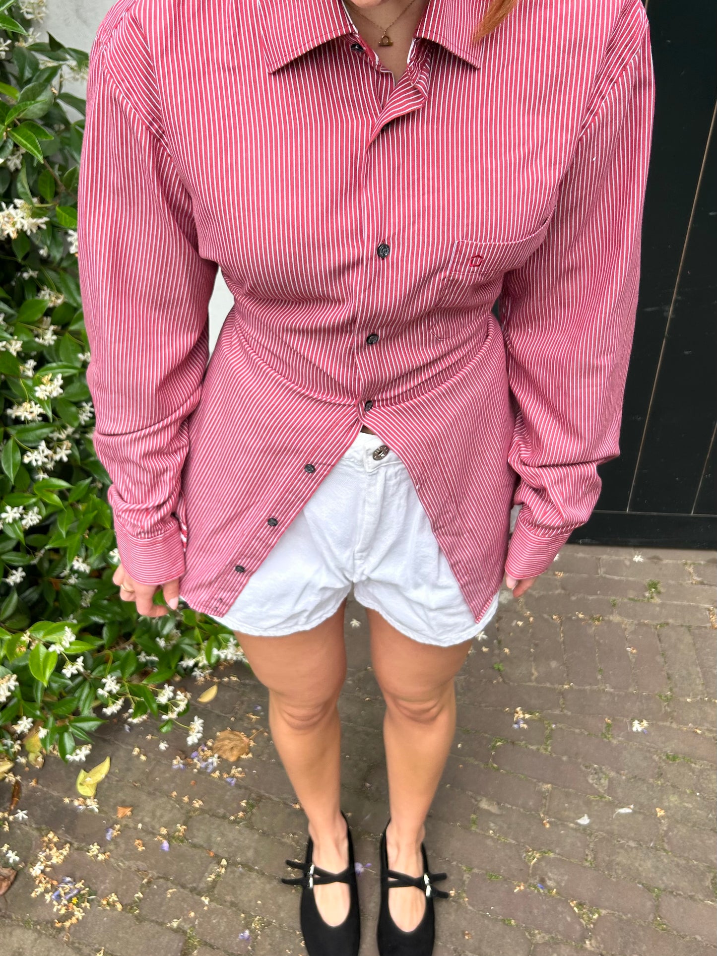 Reworked Blouse With An Adjustable Tight Waist Red
