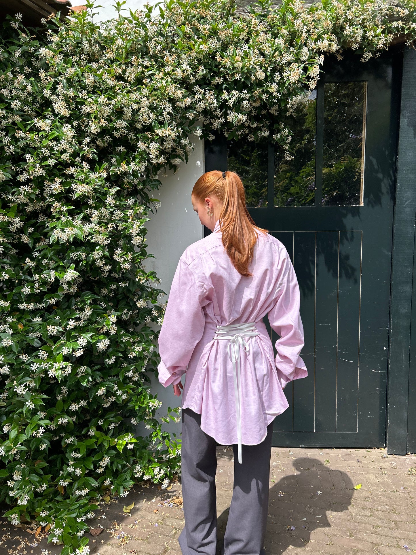 Reworked Blouse With An Adjustable Tight Waist Pink
