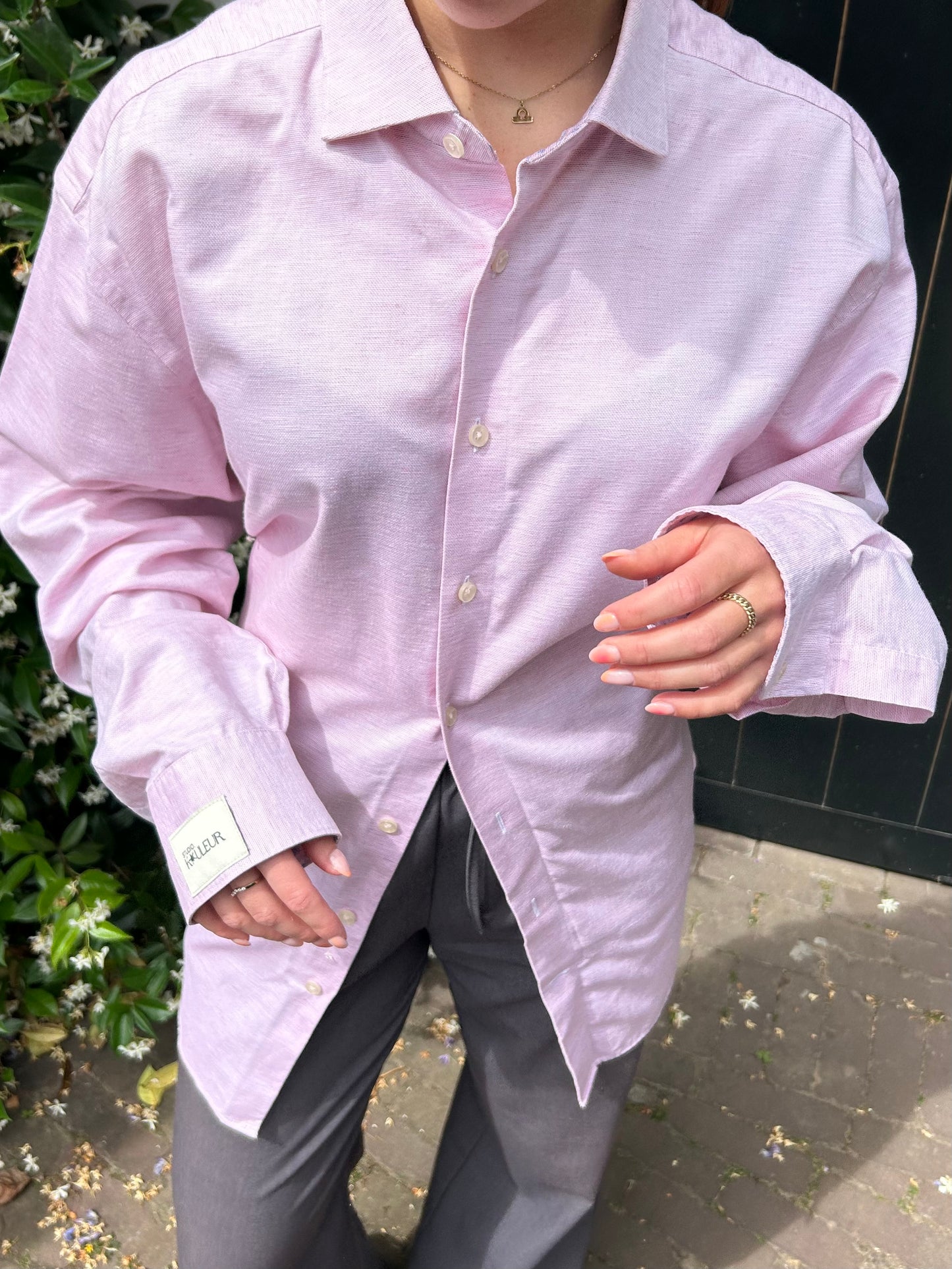 Reworked Blouse With An Adjustable Tight Waist Pink