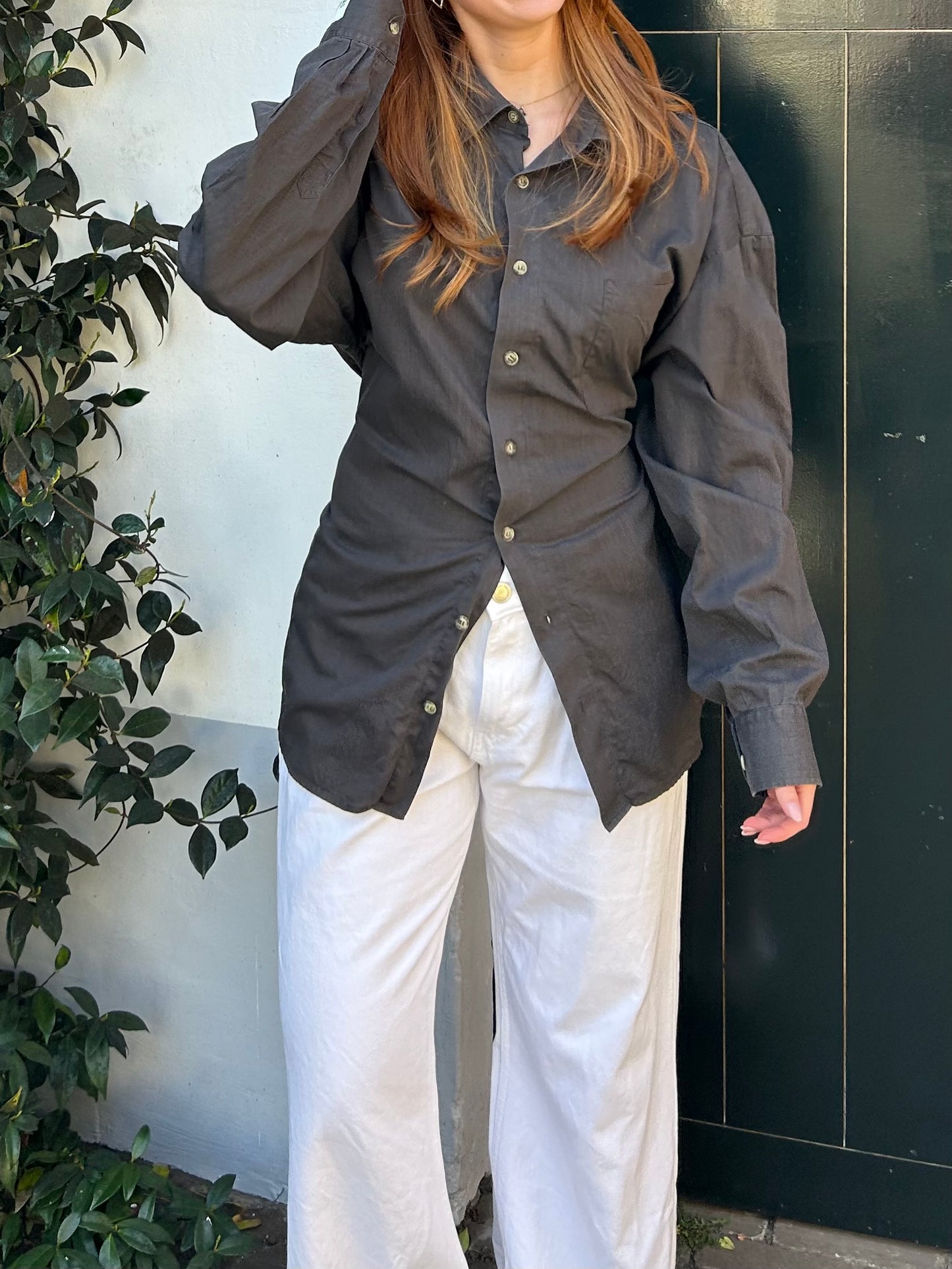 Reworked Blouse With An Adjustable Tight Waist Brown