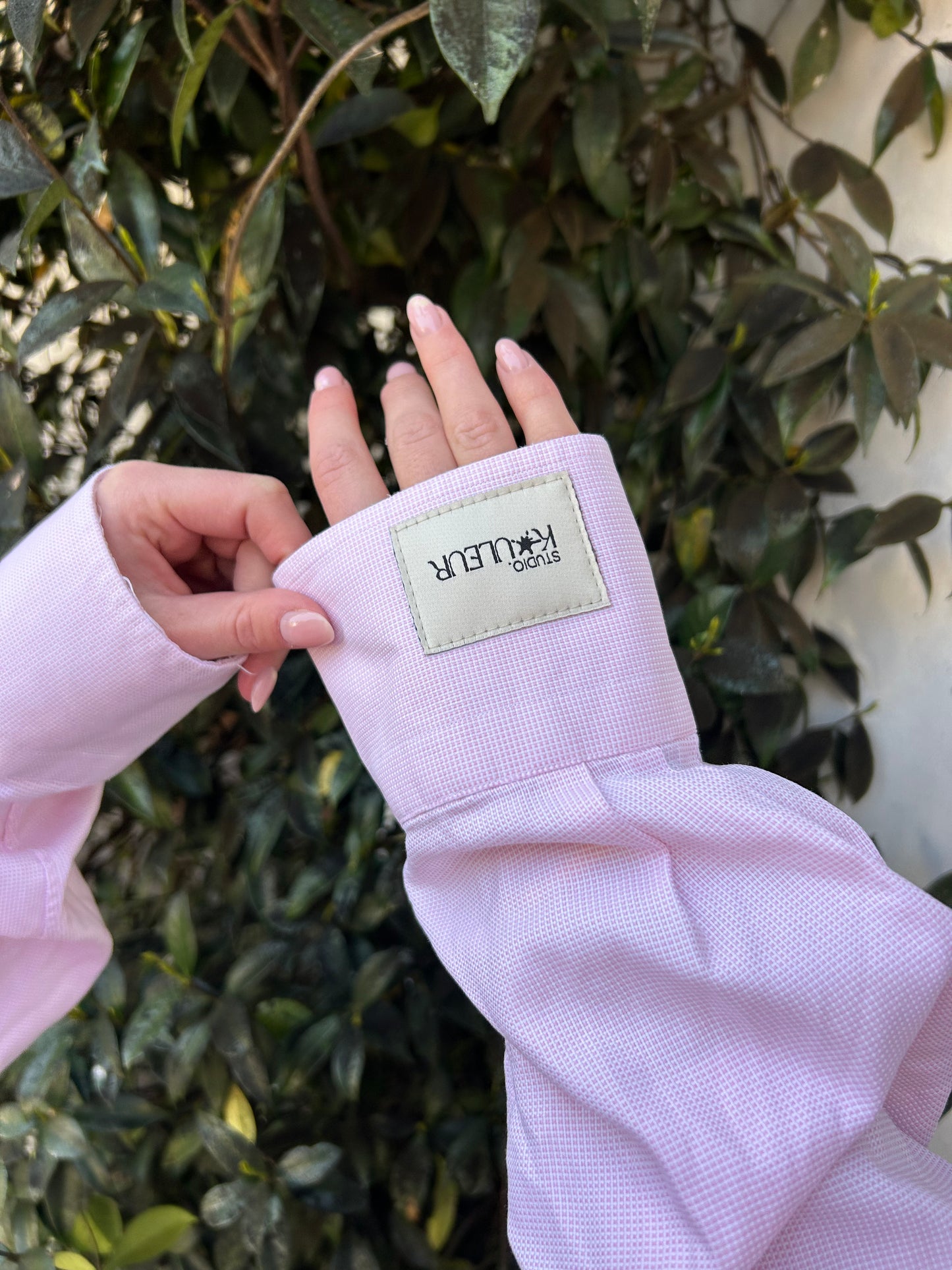 Reworked Blouse With An Adjustable Tight Waist Pink