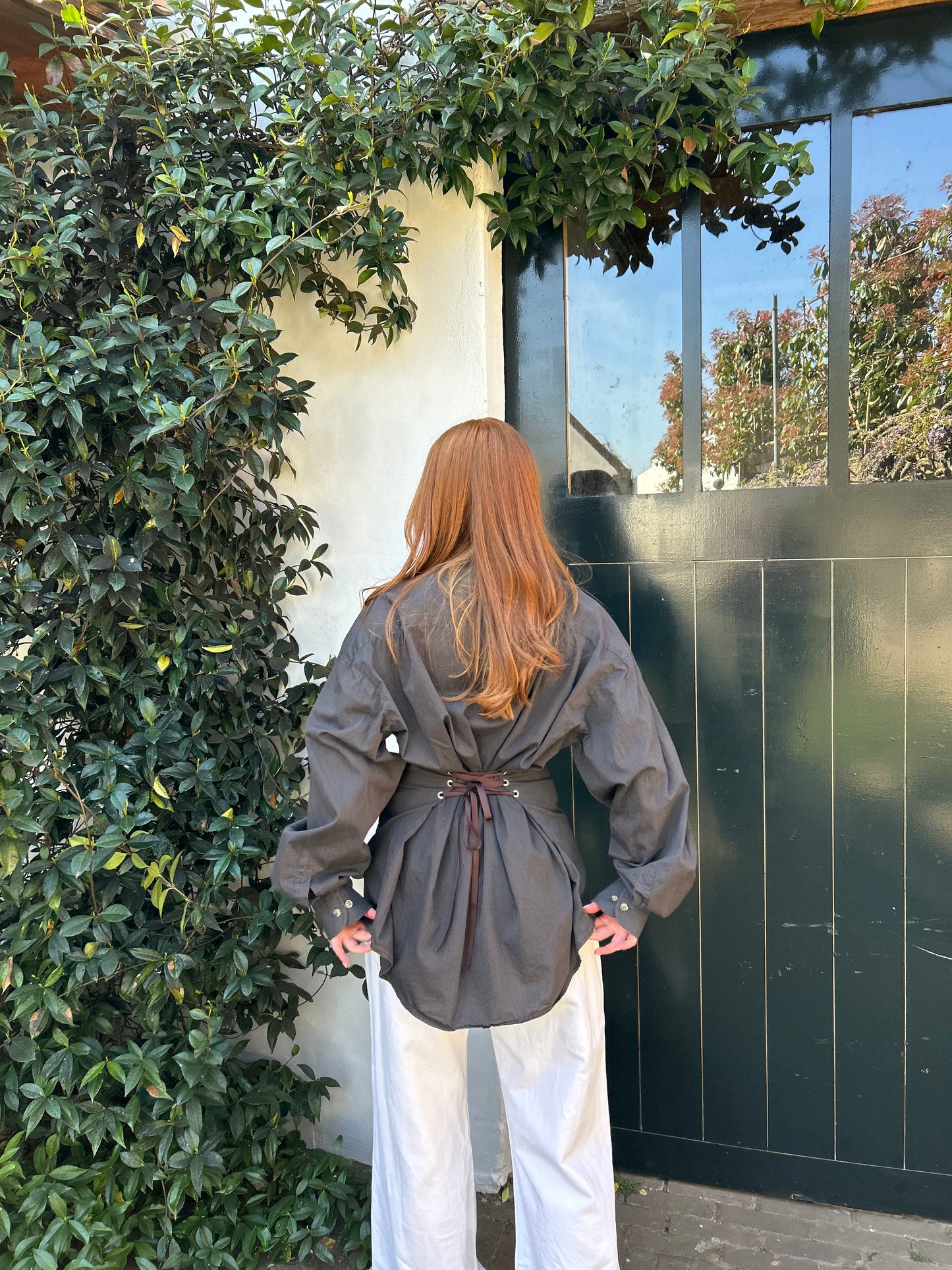Reworked Blouse With An Adjustable Tight Waist Brown