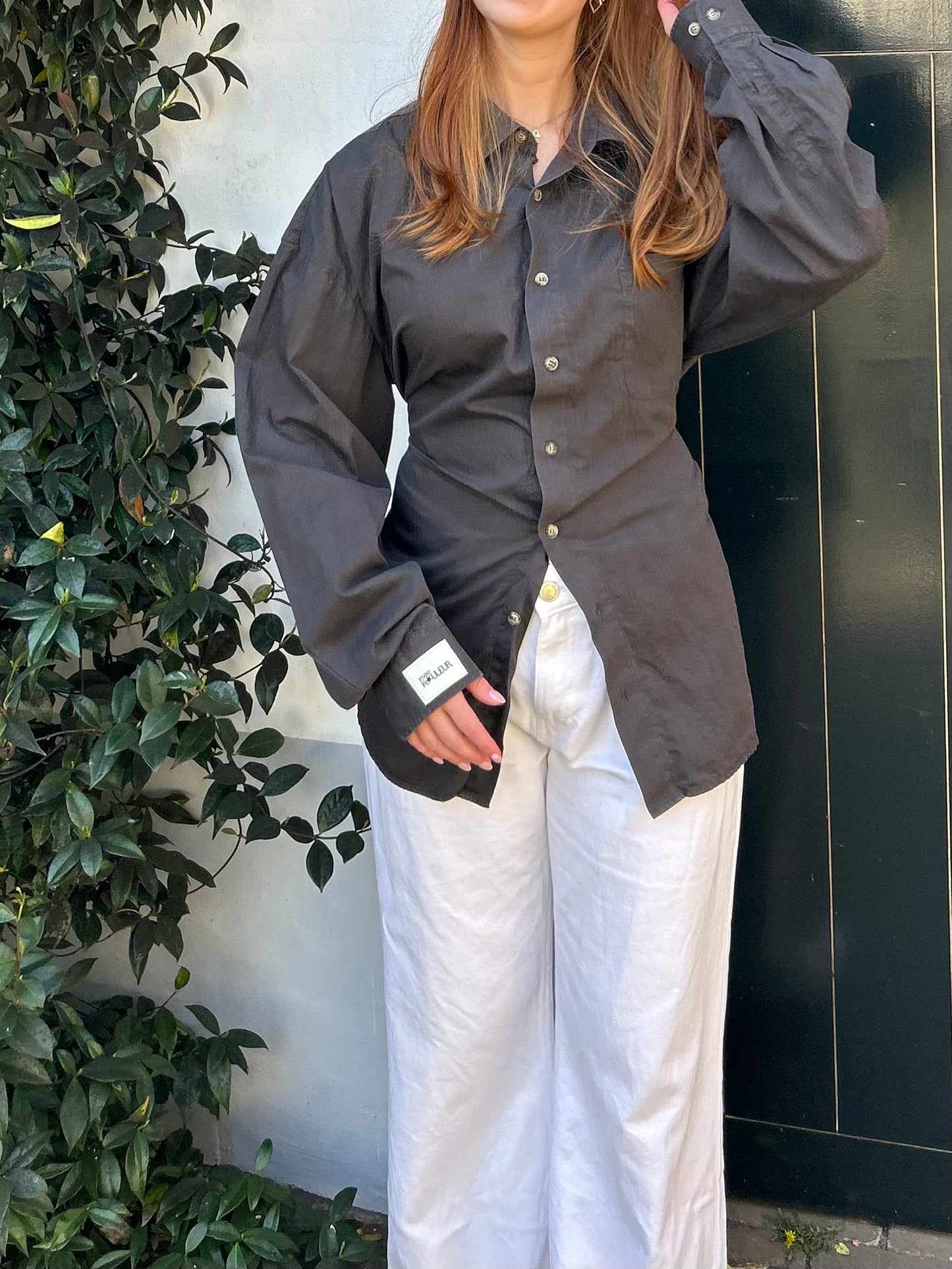Reworked Blouse With An Adjustable Tight Waist Brown