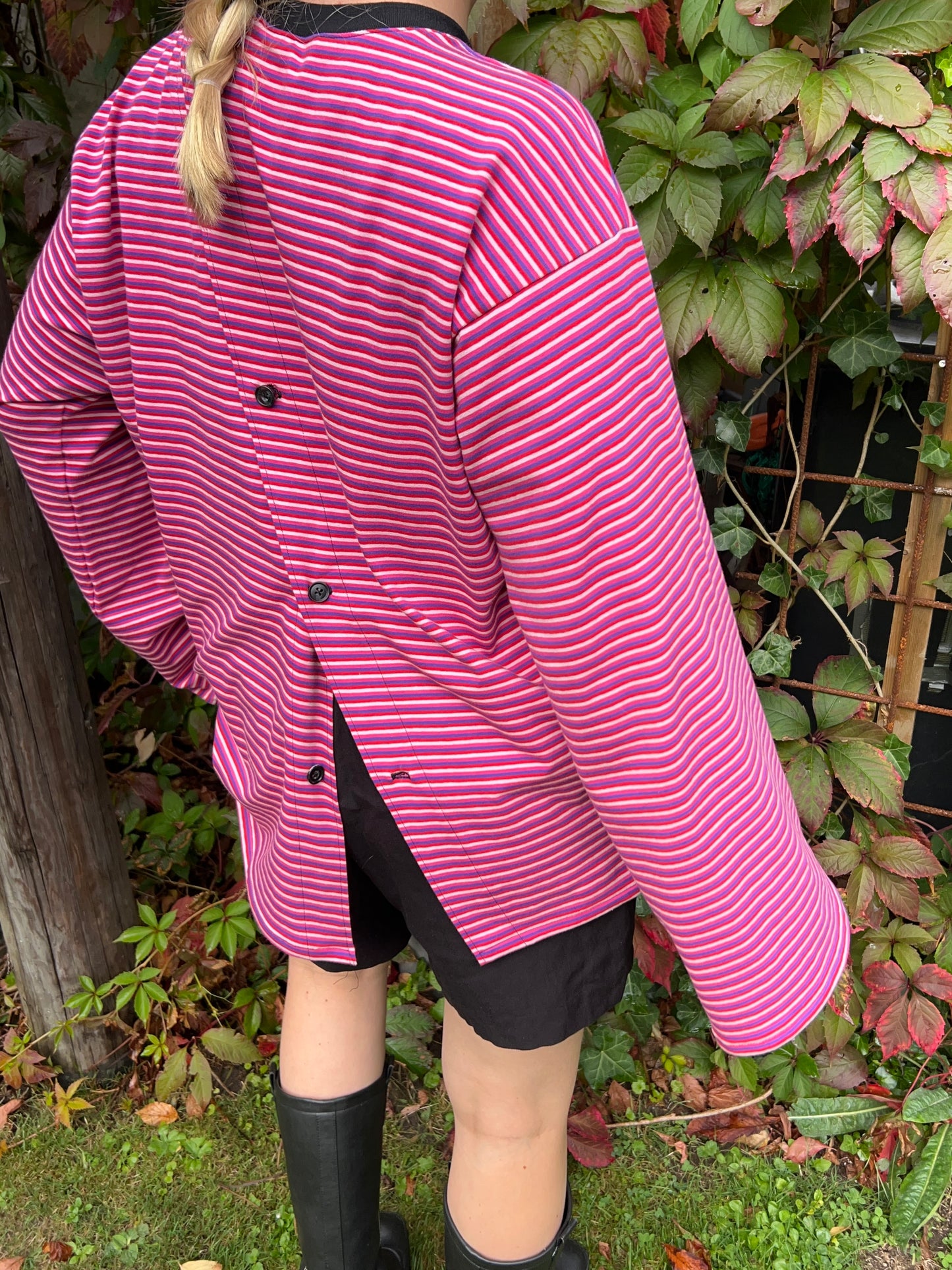 Striped Top With Oblique Back
