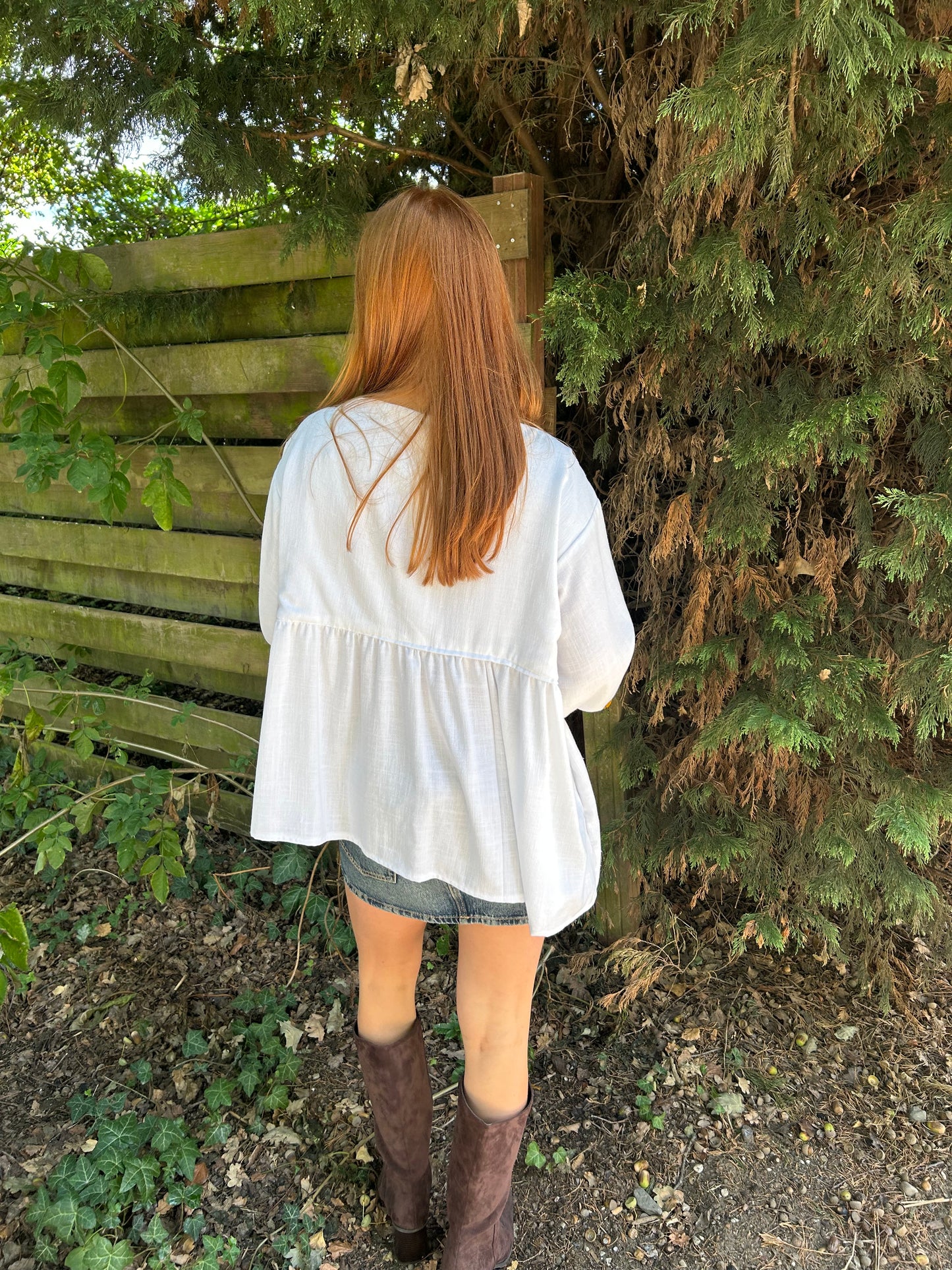 Linnen Blouse With Oblique Bottom