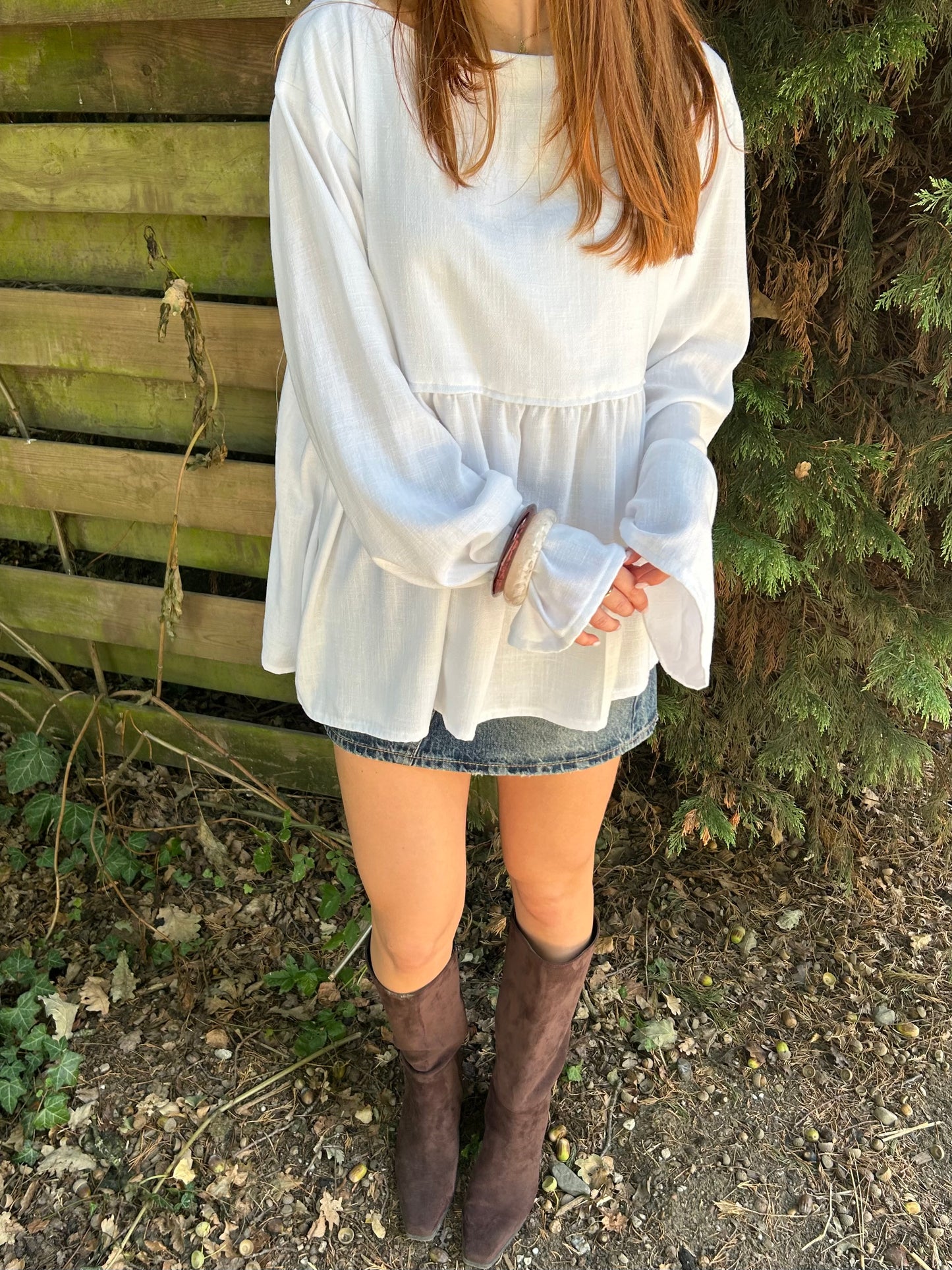 Linnen Blouse With Oblique Bottom