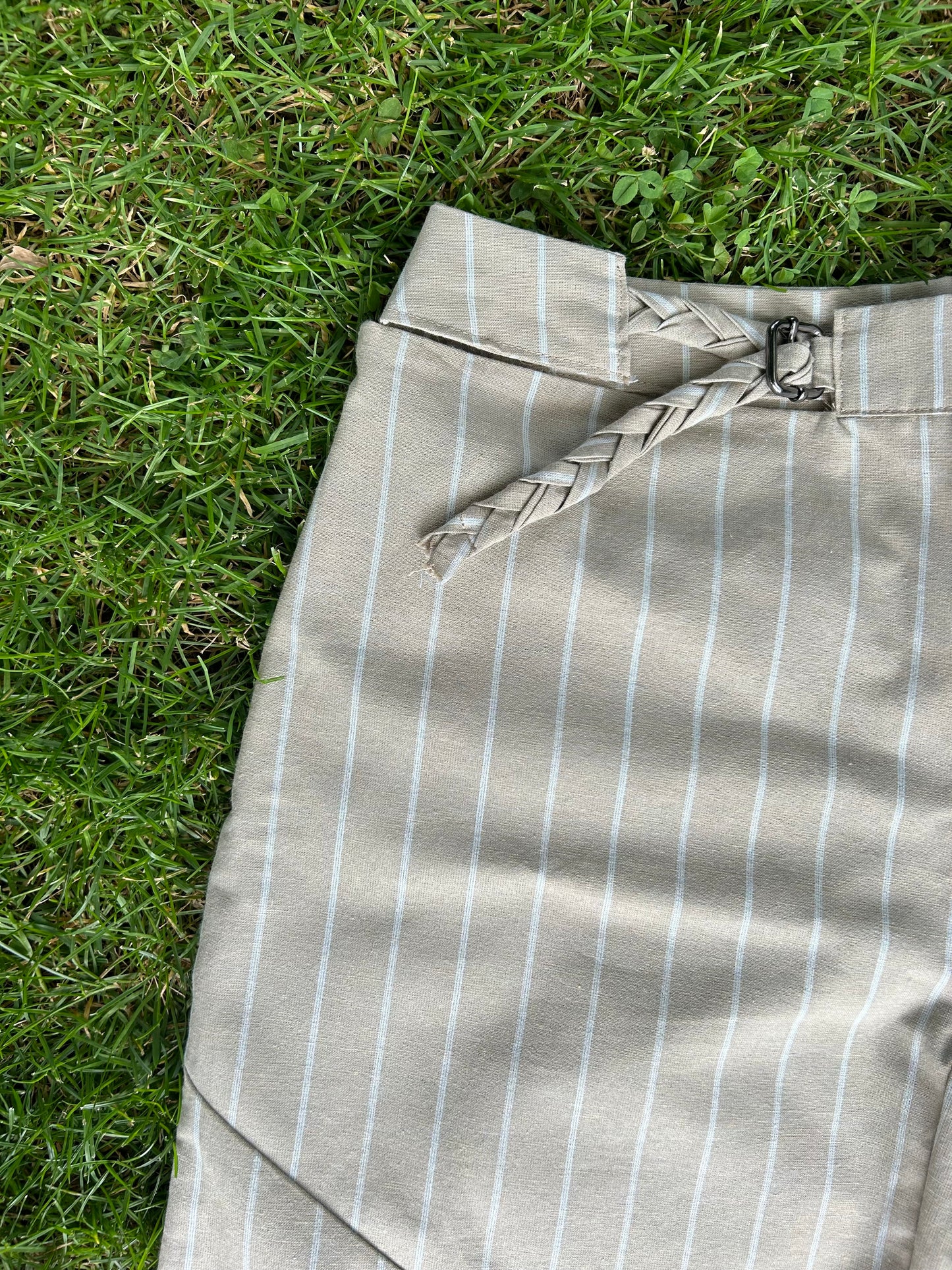 Striped pants with Braided Belt