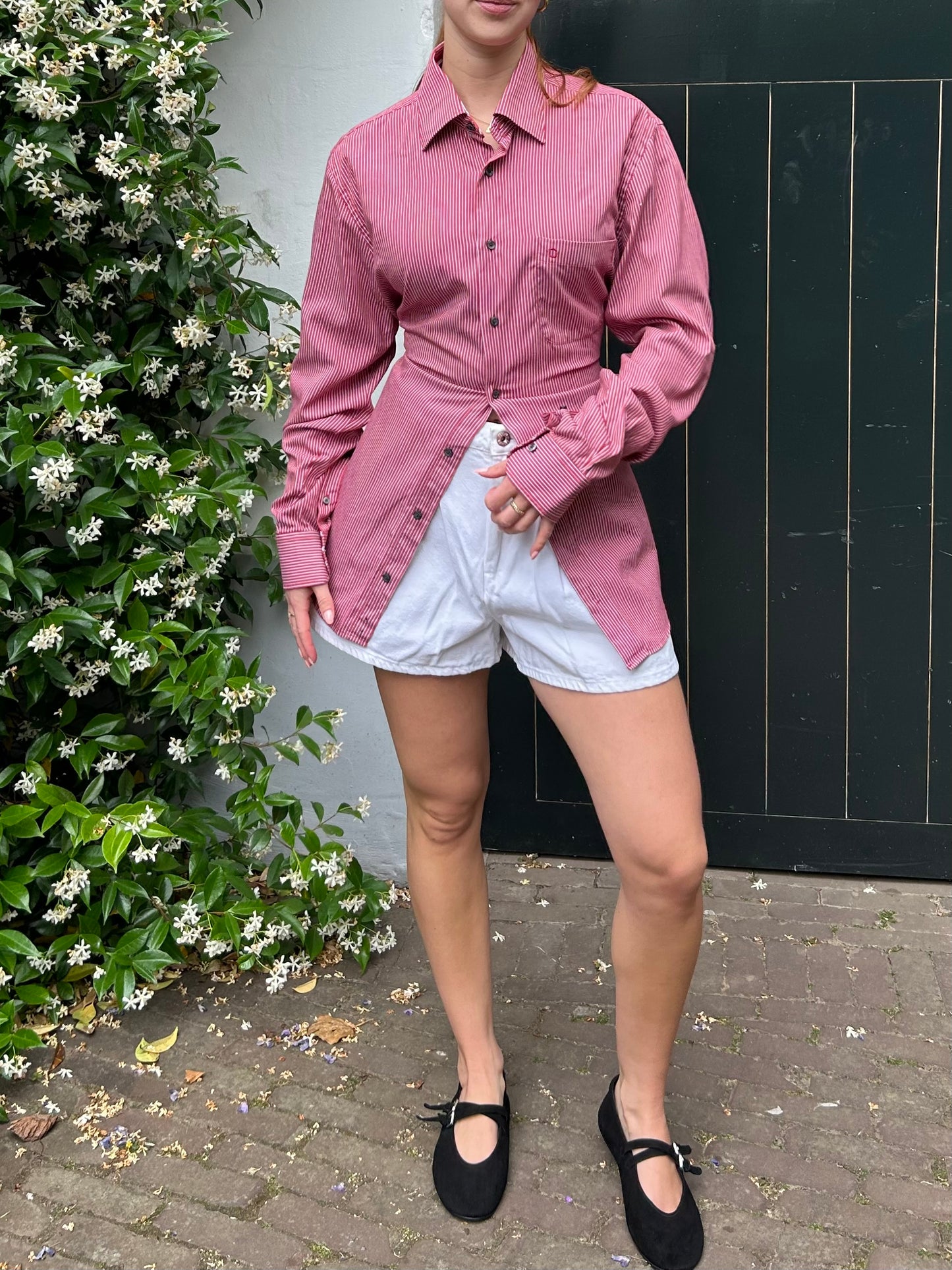 Reworked Blouse With An Adjustable Tight Waist Red