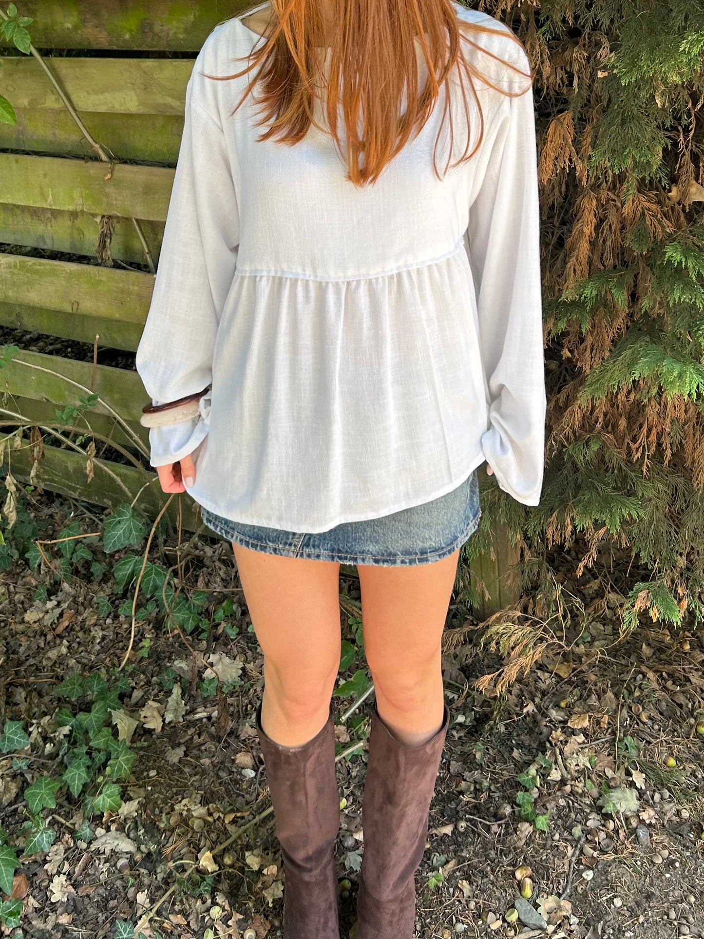 Linnen Blouse With Oblique Bottom