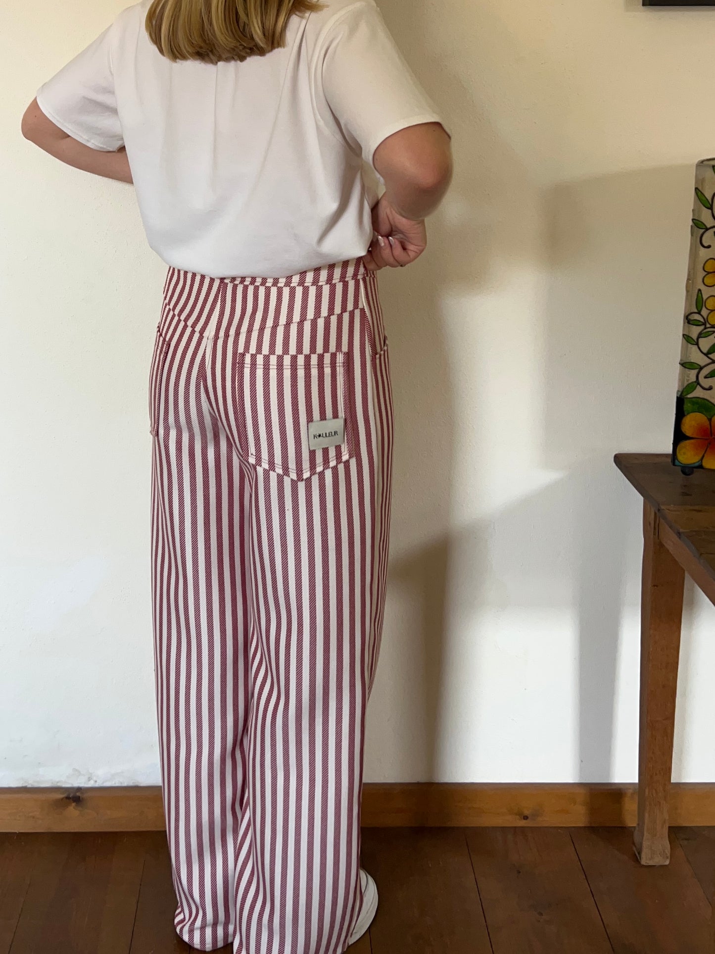 Striped Pants White And Red