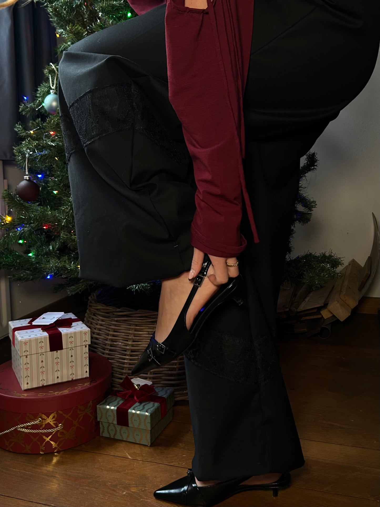 Pants Black With Lace Details