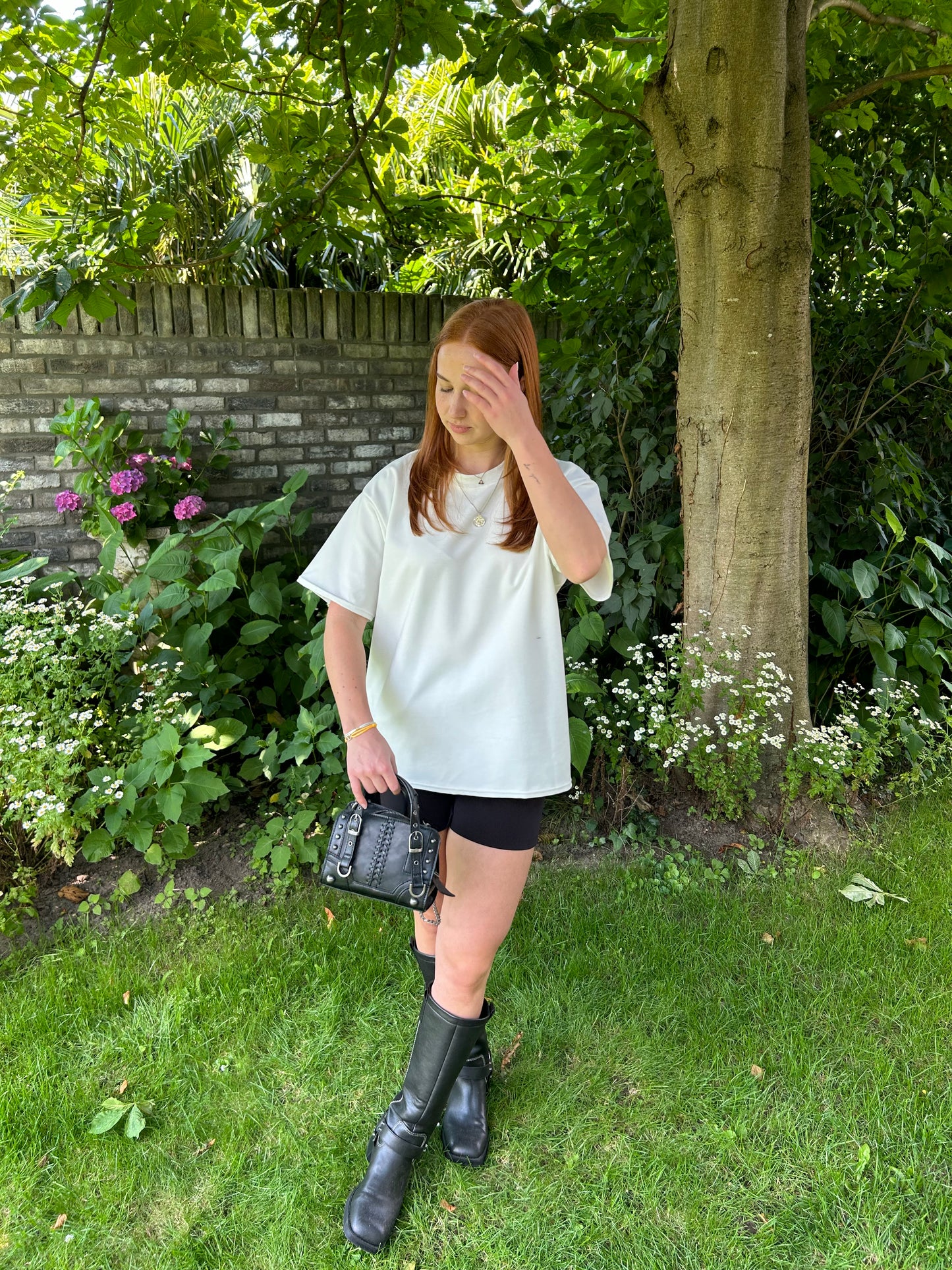 Boxy T-shirt Long White