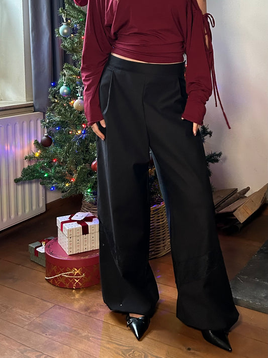 Pants Black With Lace Details