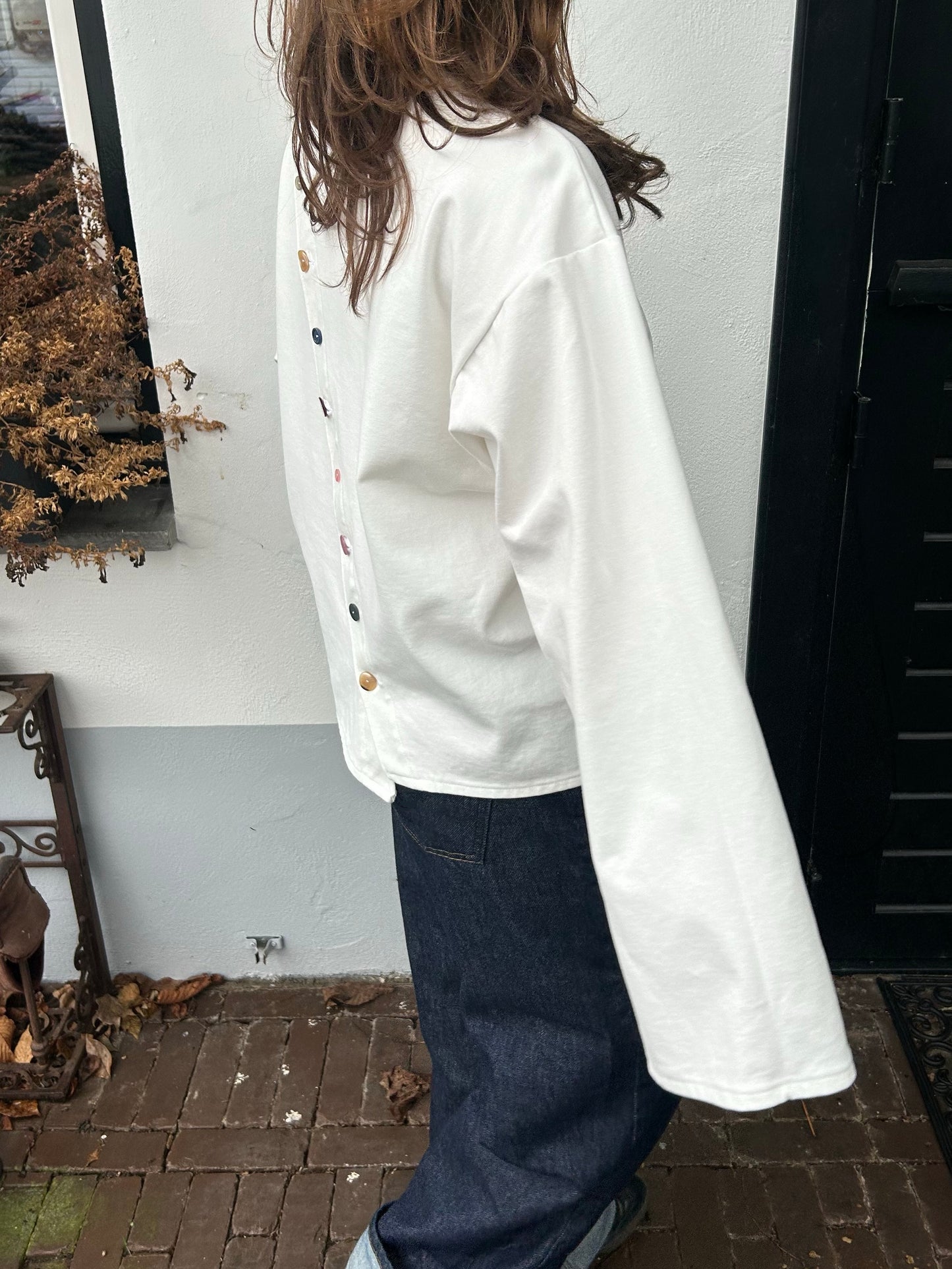 Pre Order Top With Oblique Back White (CLOSED)