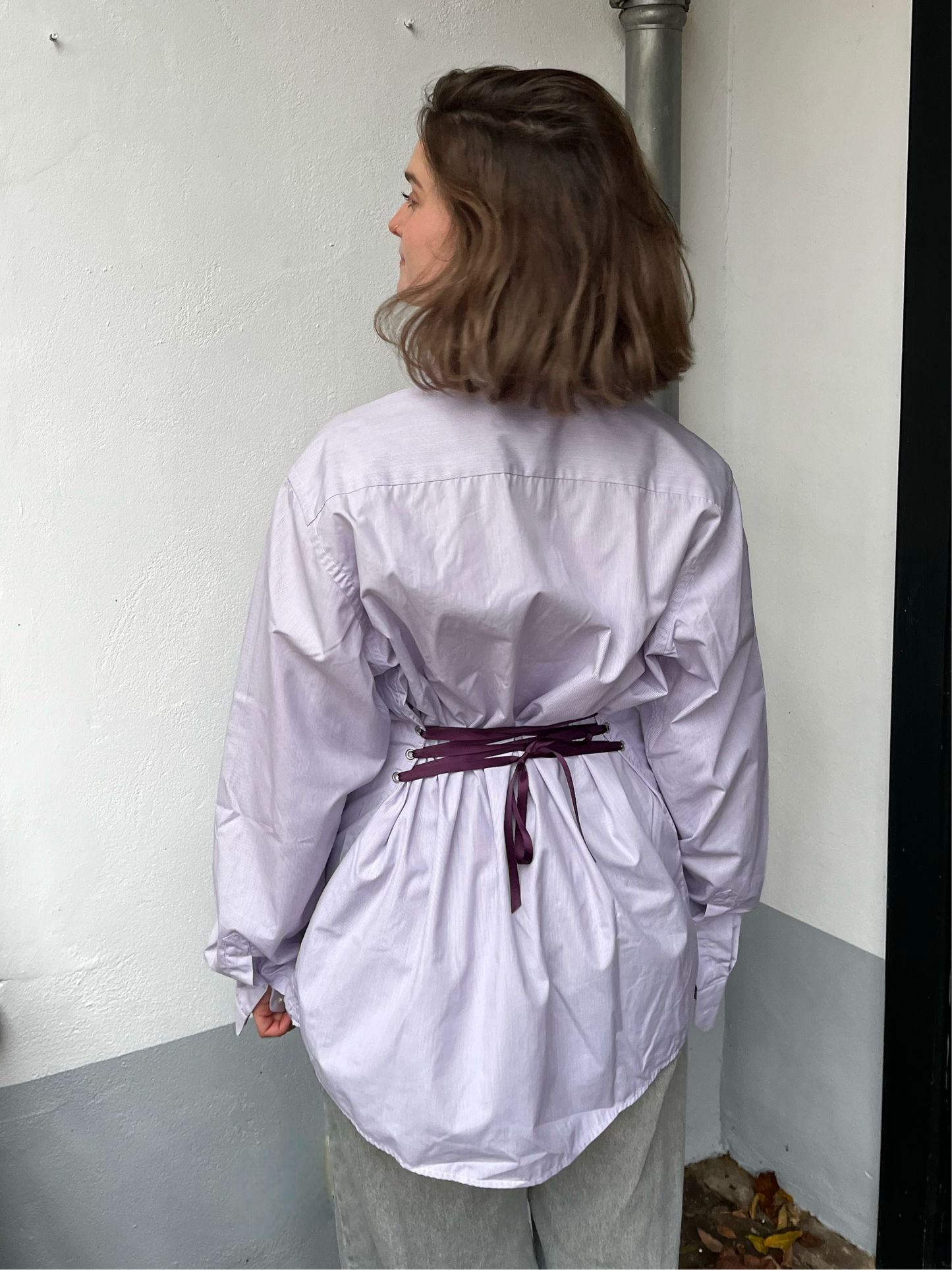 Blouse with an adjustable tight waist Light Stripe