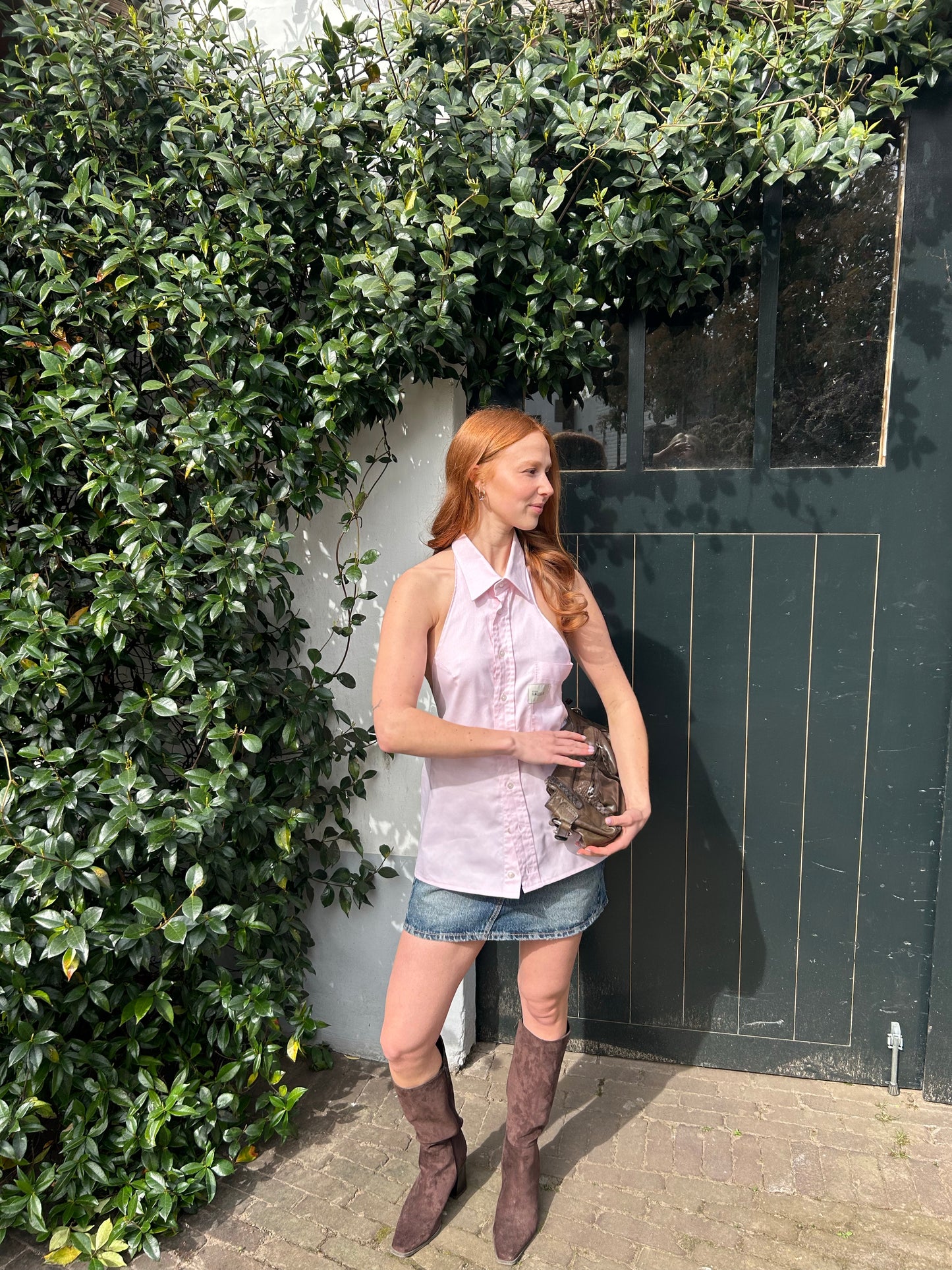 Reworked Backless Blouse Pink