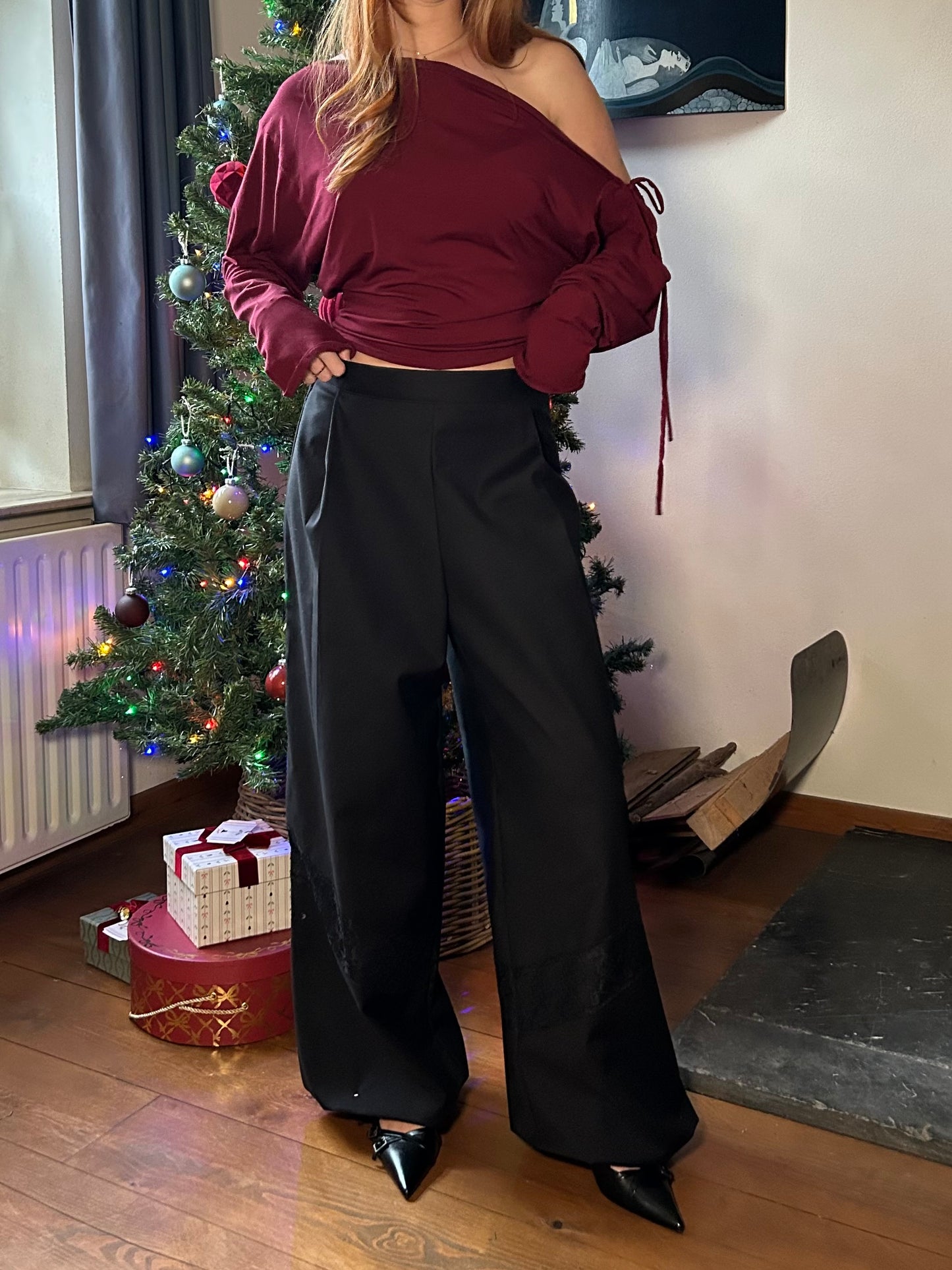 Pants Black With Lace Details