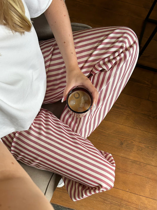 Striped Pants White And Red