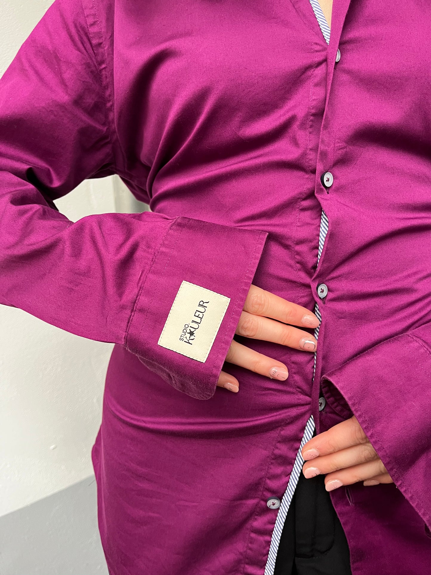 Blouse with an adjustable tight waist purple