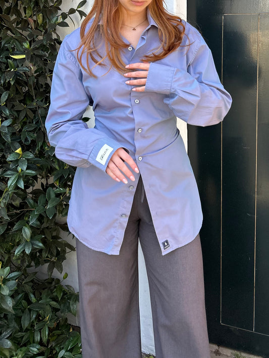 Reworked Blouse With An Adjustable Tight Waist Striped