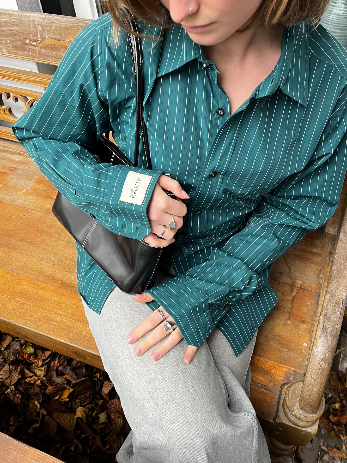 Blouse with an adjustable tight waist Green