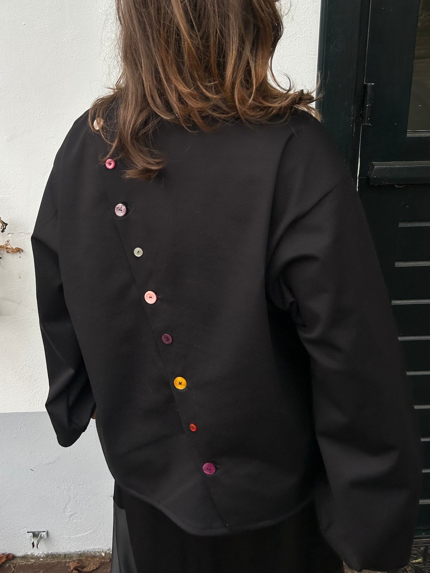 Pre Order Top With Oblique Back Black (CLOSED)