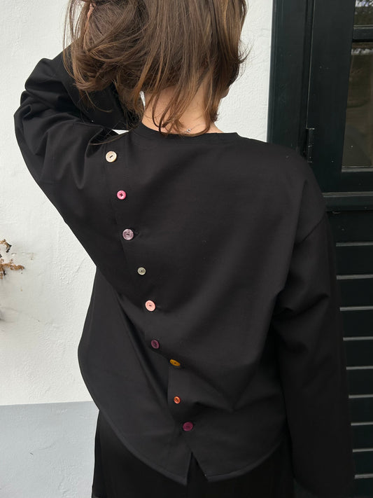 Pre Order Top With Oblique Back Black (CLOSED)