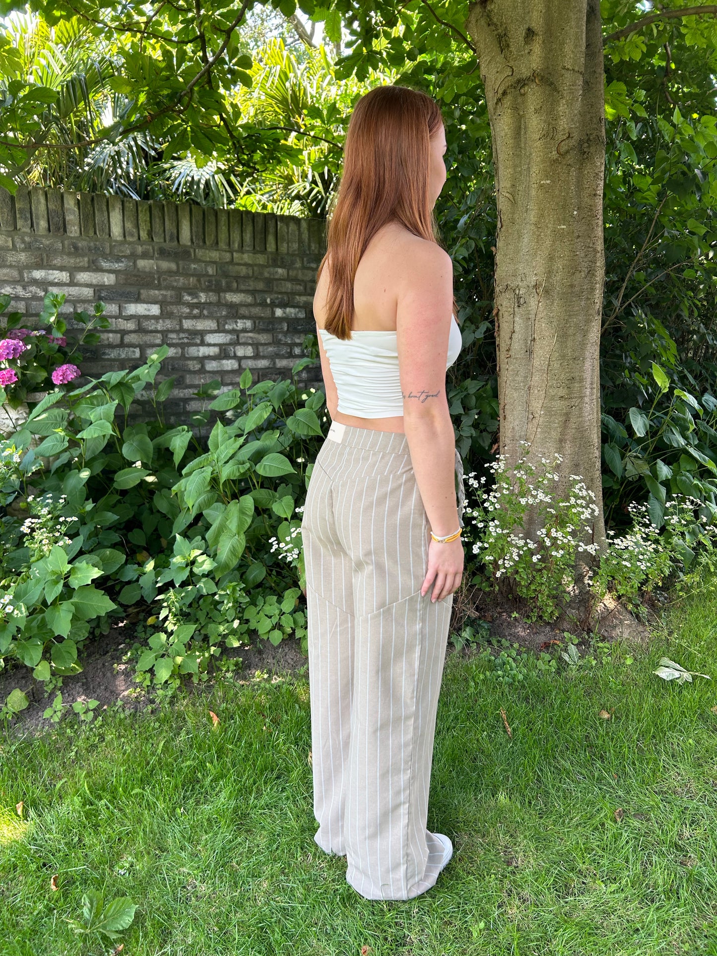Striped pants with Braided Belt