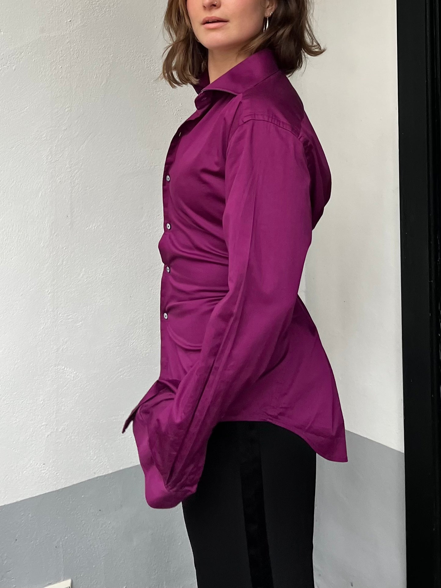 Blouse with an adjustable tight waist purple