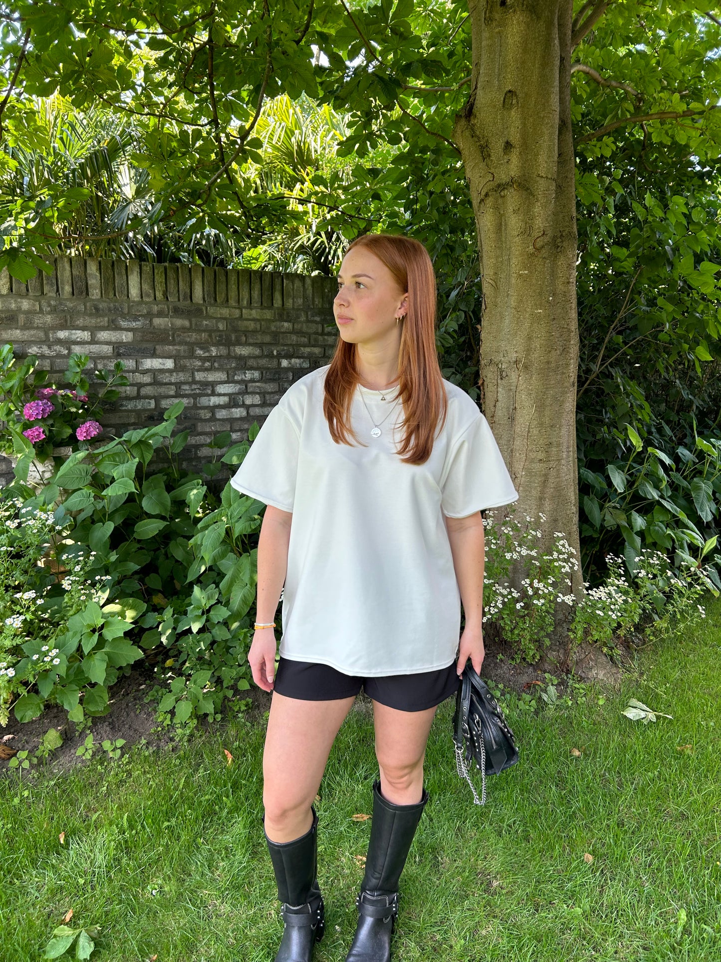 Boxy T-shirt Long White