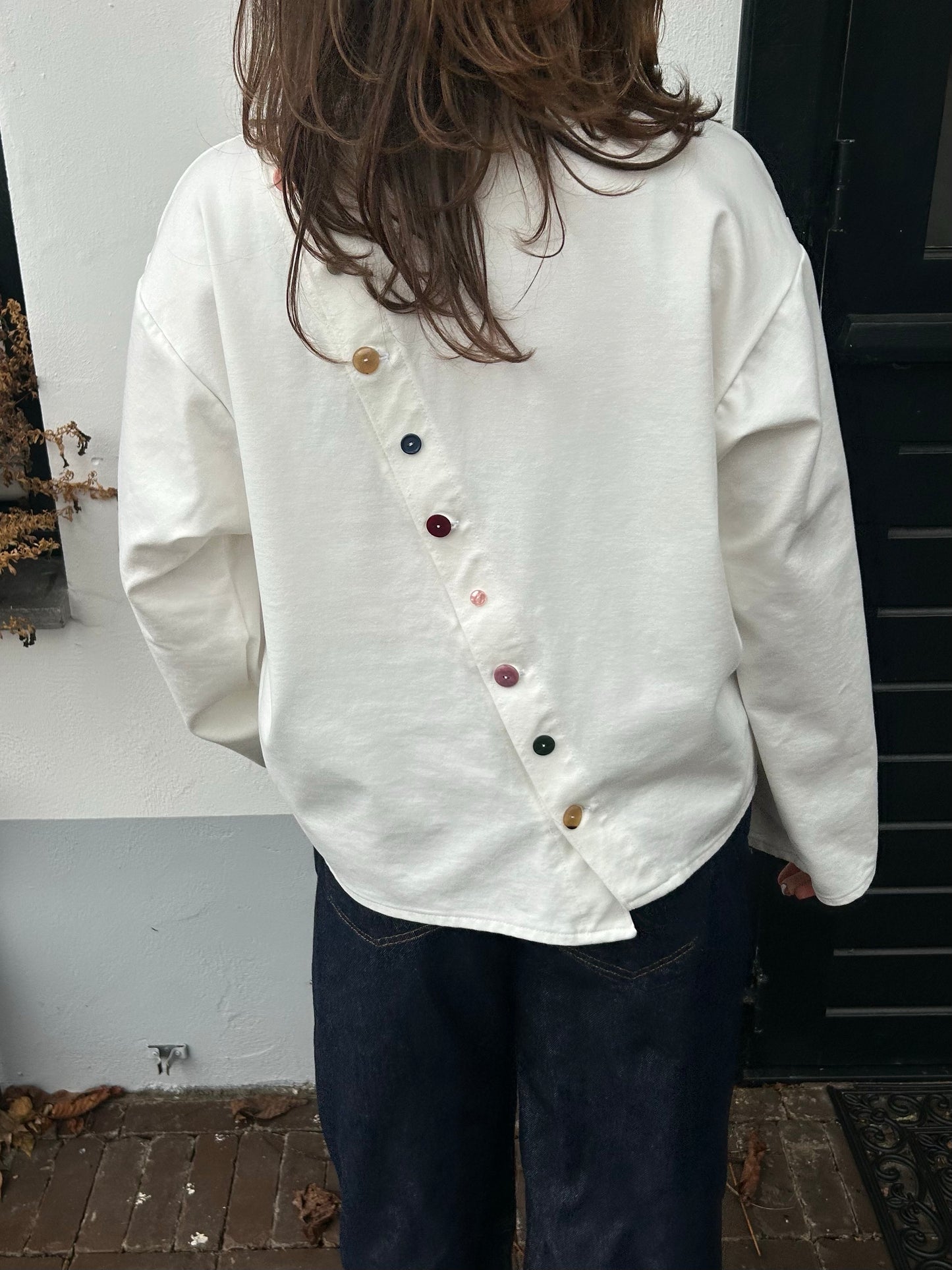 Pre Order Top With Oblique Back White (CLOSED)