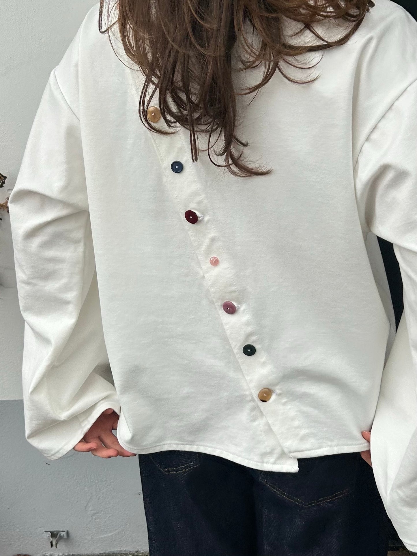 Pre Order Top With Oblique Back White (CLOSED)