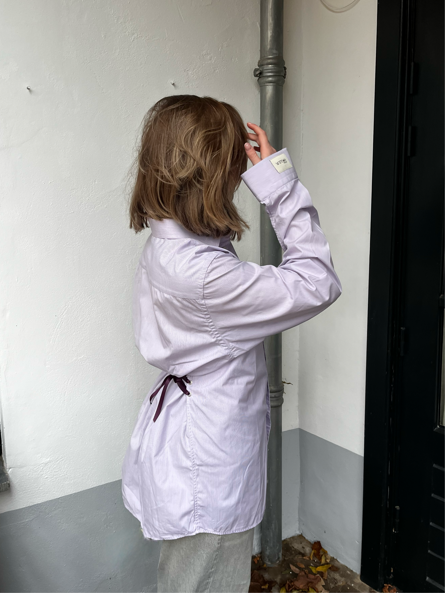 Blouse with an adjustable tight waist Light Stripe