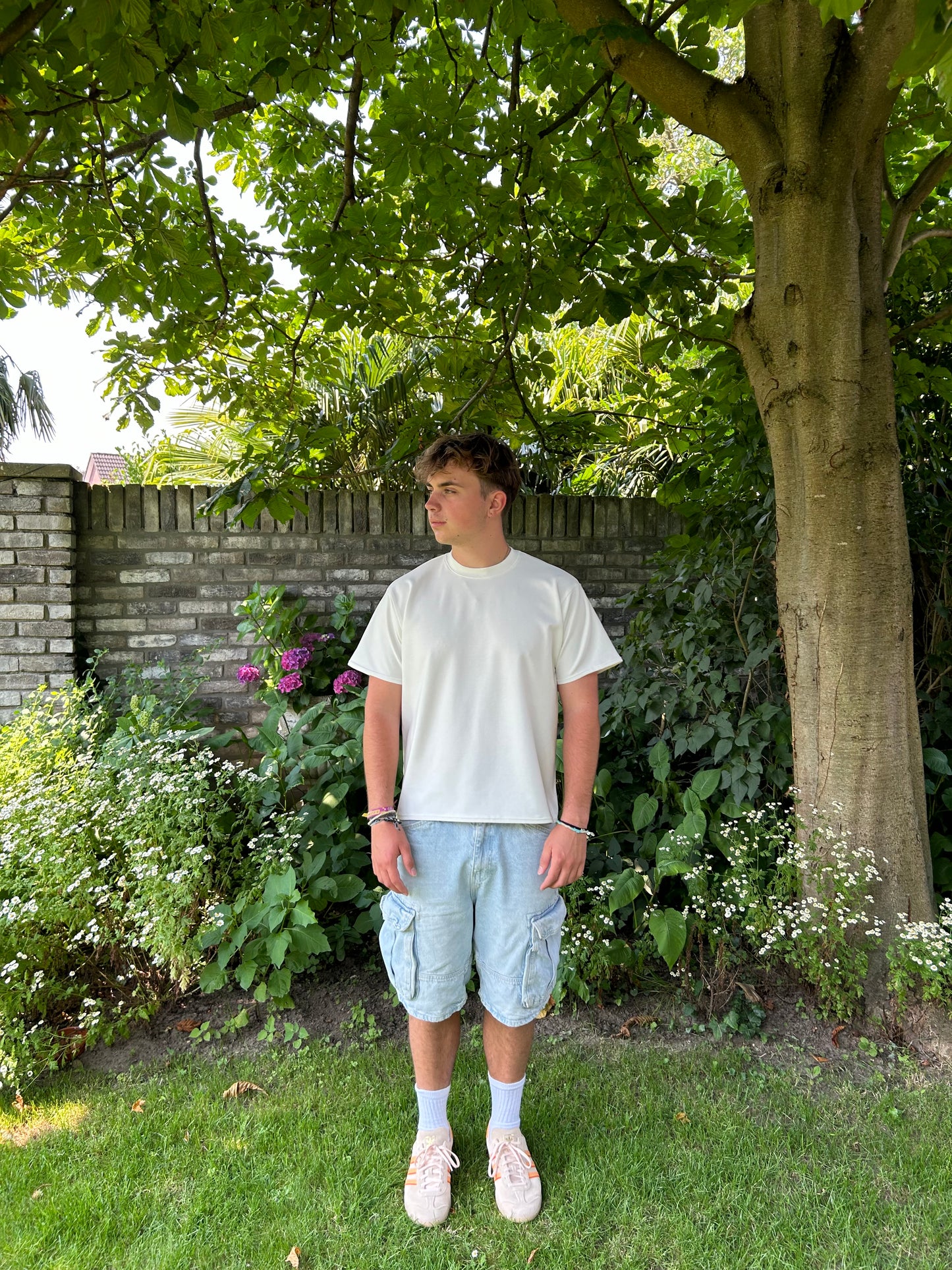 Boxy T-shirt Long White
